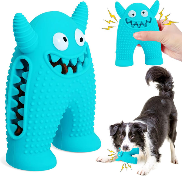 Dental squeaky chew toy for dogs - monster design