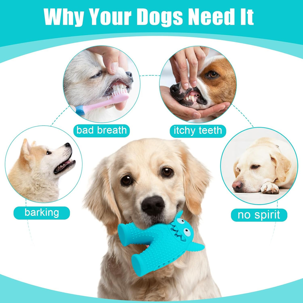 Juguete masticador dental con sonido para perros – vista 7