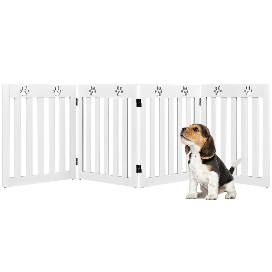 Valla de madera plegable para perros - 4 paneles, sin necesidad de fijar a la pared