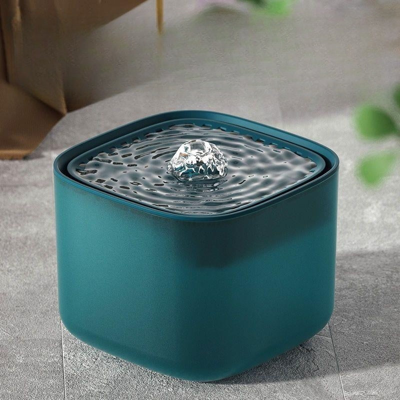 Fuente de agua automática para perros – verde pavo real