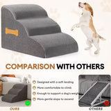Escalera de 3 peldaños, ideal para camas y sofás. Rampa con cubierta extraíble y portátil.