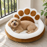Cama abierta con forma de huella para perros - suave y cómoda