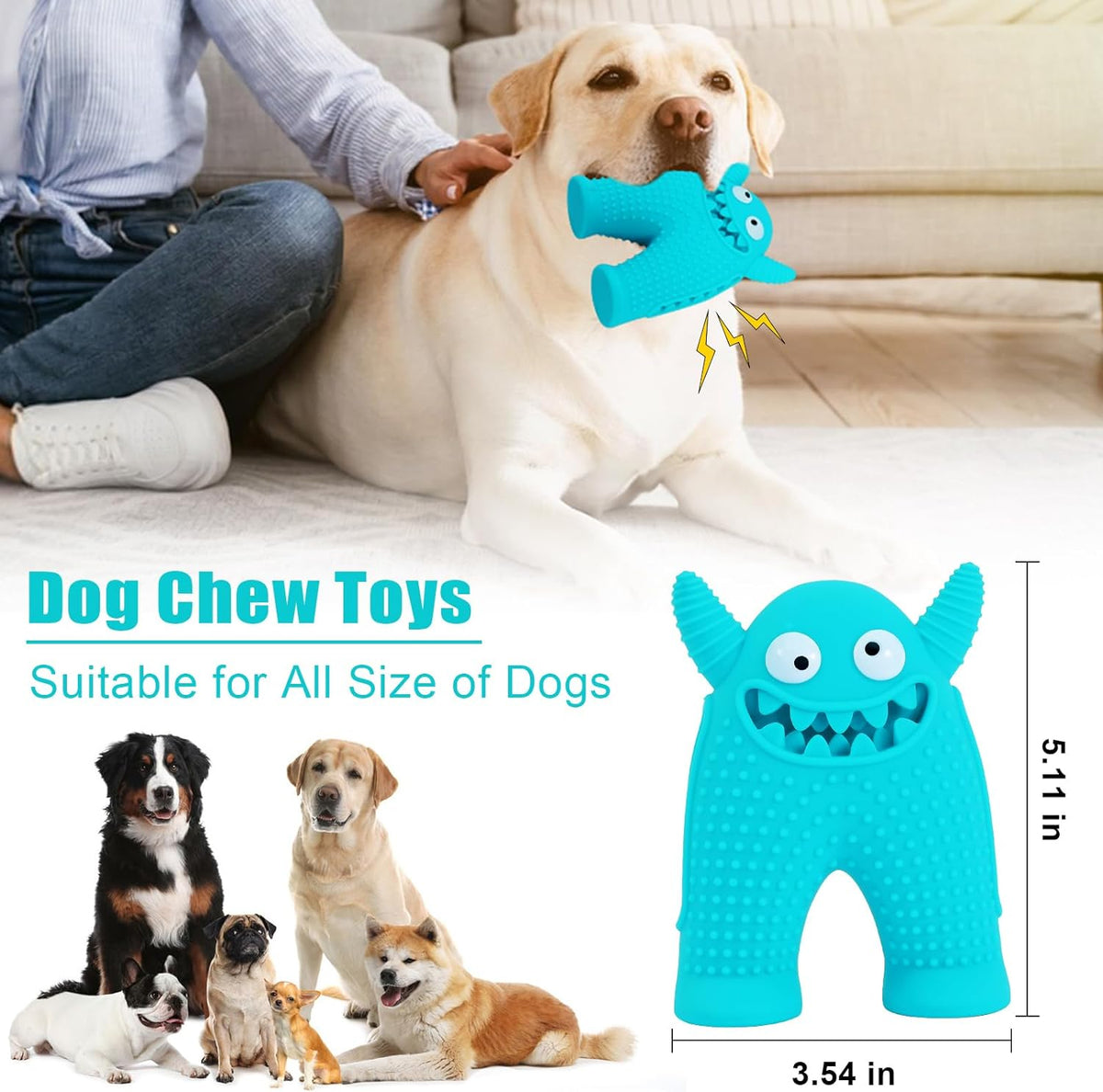 Juguete masticador dental con sonido para perros – vista 5