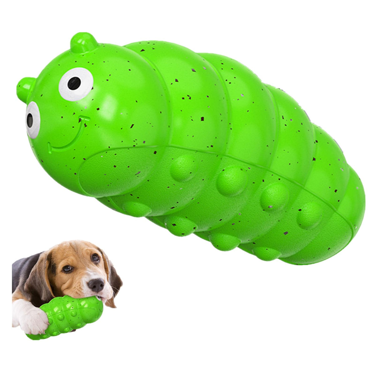 Juguete mordedor indestructible con sonido para perros – verde