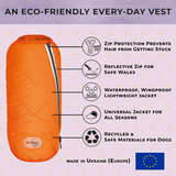 Chaqueta acolchada impermeable para perros - materiales reciclados