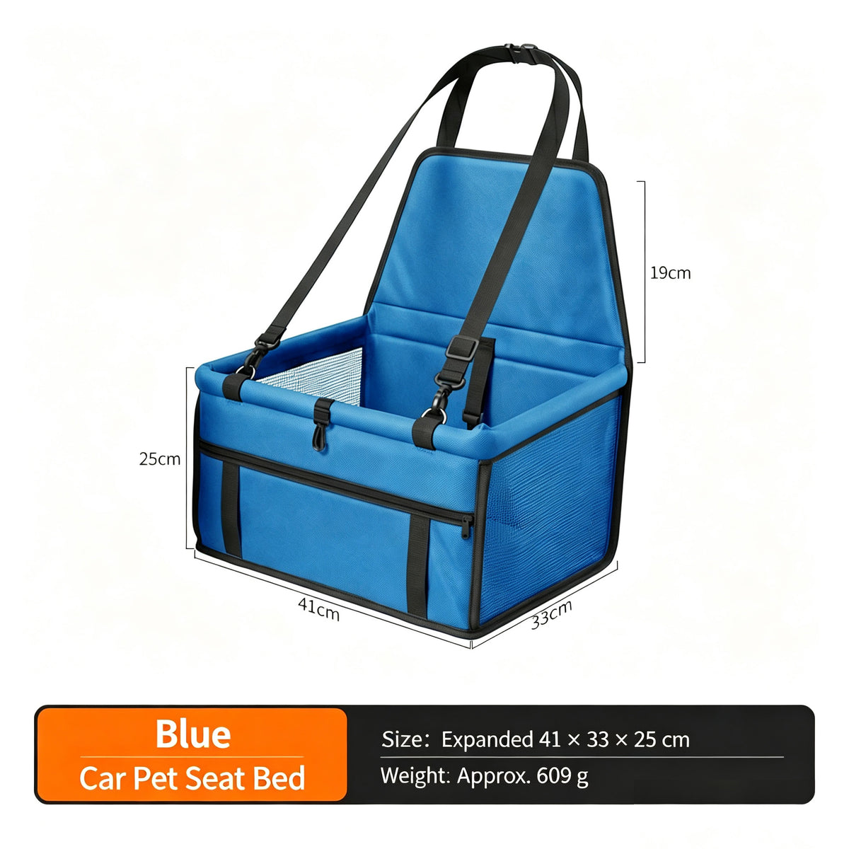 Elevador de coche plegable para perros – azul