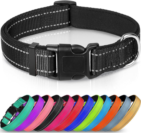 Collar reflectante acolchado para perros – ajustable, tallas XS a XL
