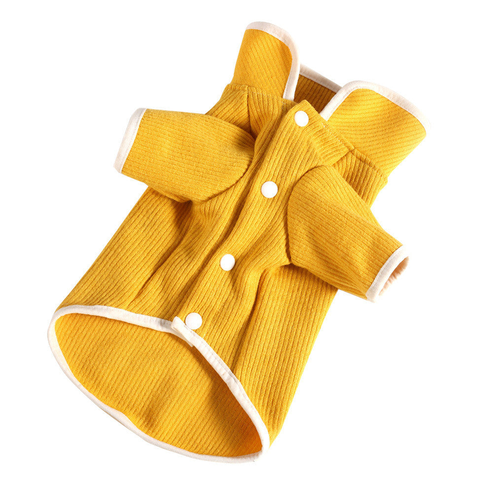 Jersey de punto con cuello solapa para perros – dorado