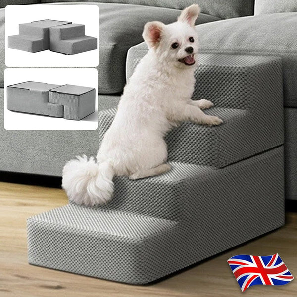 Escalera de 4 escalones para perros - espuma con funda desmontable