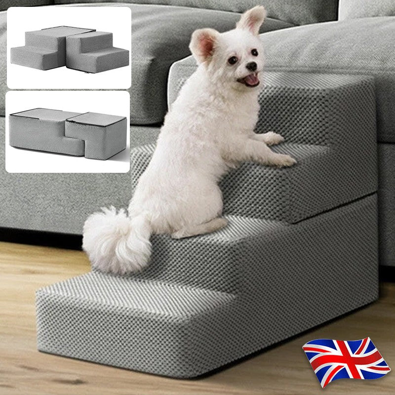 Escalera de 4 escalones para perros - espuma con funda desmontable