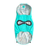 Impermeable Reversible para Perros - Turquesa Neón con Estampado Iridiscente