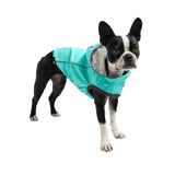 Impermeable Reversible para Perros - Turquesa Neón con Estampado Iridiscente
