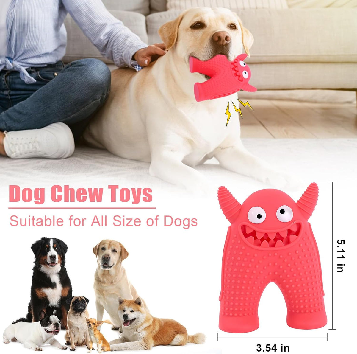 Juguete masticador dental con sonido para perros – vista 3