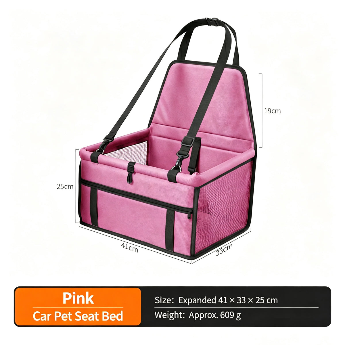 Elevador de coche plegable para perros – rosa