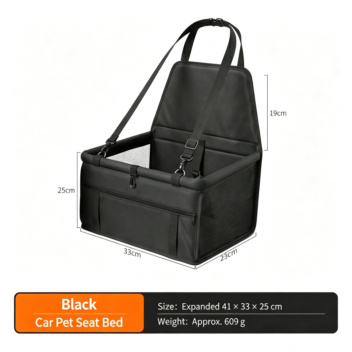 Elevador de coche plegable para perros – negro