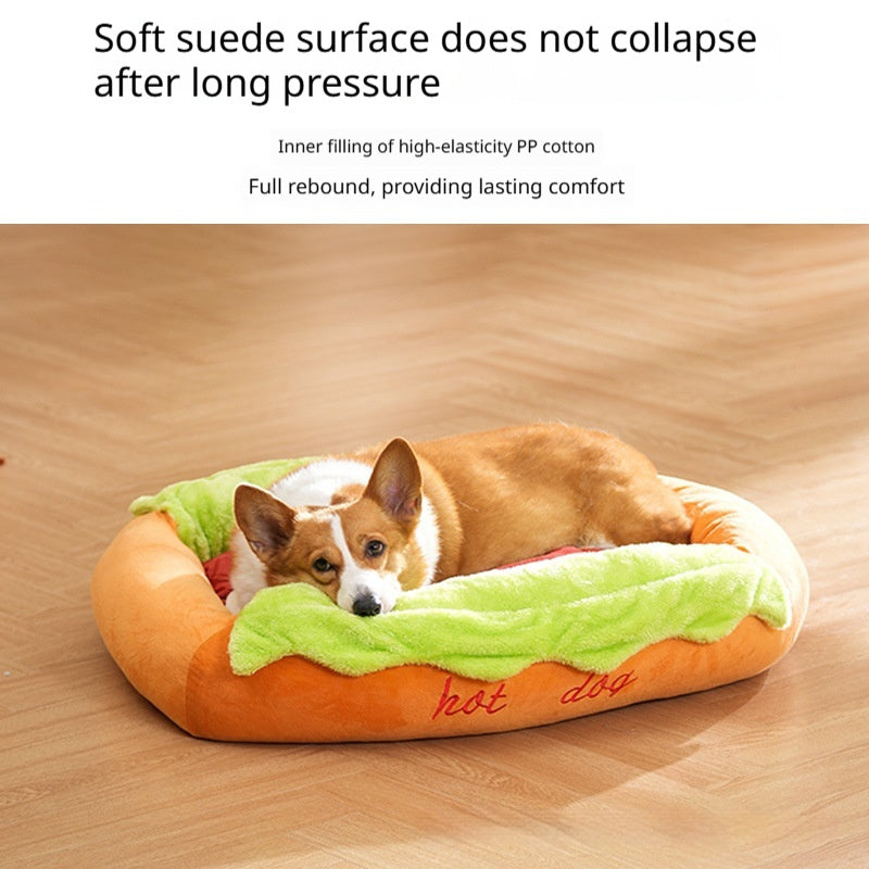 Cama con forma de perrito caliente para perros – vista 8